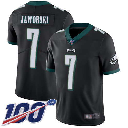 Men Philadelphia Eagles #7 Ron Jaworski Black Alternate Vapor Untouchable NFL Jersey Limited Player->nfl t-shirts->Sports Accessory